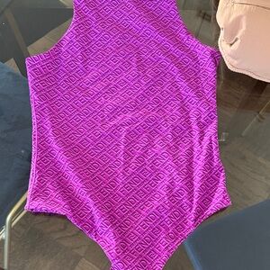 Fendi x Skims Vibrant Purple Print Body Suit